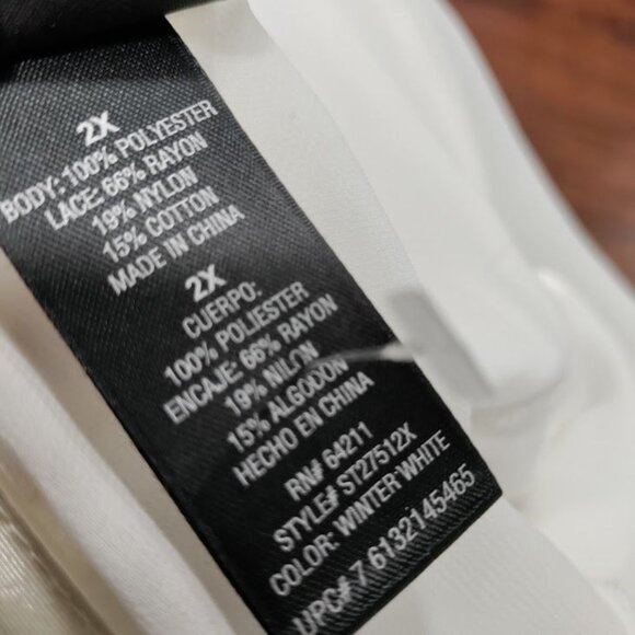 Secret Treasures 2X Babydoll Sheer Twee Cutsie Whimsy White Lace Empire Top - Picture 9 of 9